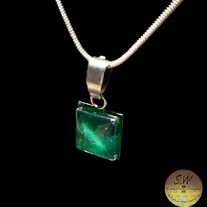 I Love You True Necklace, Color Emerald Green